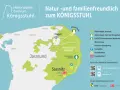 Karte des Nationalparks Jasmund mit Wanderwegen, Parkplätzen und Bushaltestellen. Ideal für nationalpark jasmund wandern.