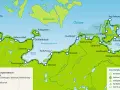 Karte der Mecklenburger Radtour entlang der Ostsee von Dänemark bis Usedom. Entdecke die Küste auf dem Ostsee Radweg!