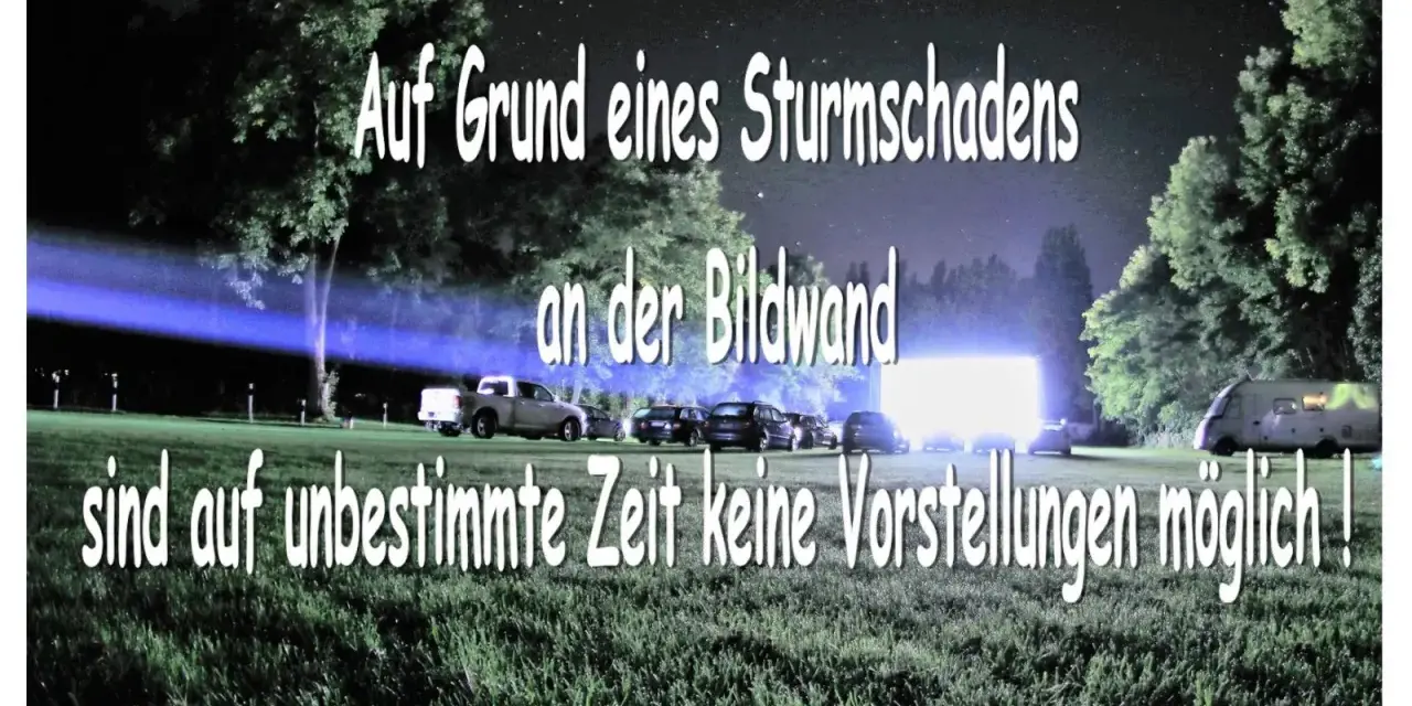 Autokino Koserow: Sturm beschädigte die Leinwand. Keine Vorstellungen möglich.