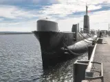 Das U-Boot in Sassnitz liegt am Kai, bereit für Besucher.